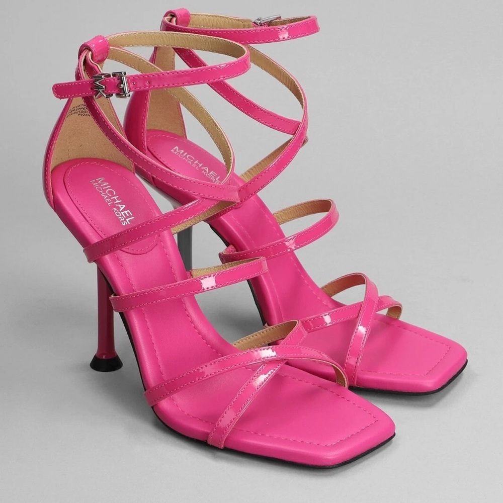 Michael Kors Women's Imani Strappy Dress Sandals, CERISE Pink Size 6 NEW